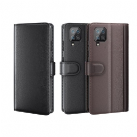 Folio Deksel Til Samsung Galaxy A12 Premium Skinn