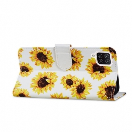 Folio Deksel Til Samsung Galaxy A12 Solsikkeblomst