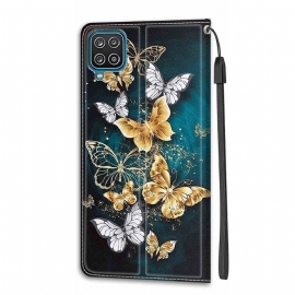 Folio Deksel Til Samsung Galaxy A12 Sommerfugler