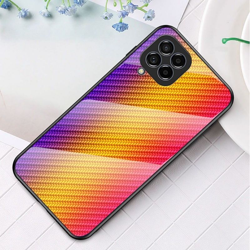 Mobildeksel Til Samsung Galaxy M33 5G Herdet Glass I Karbonfiberstil