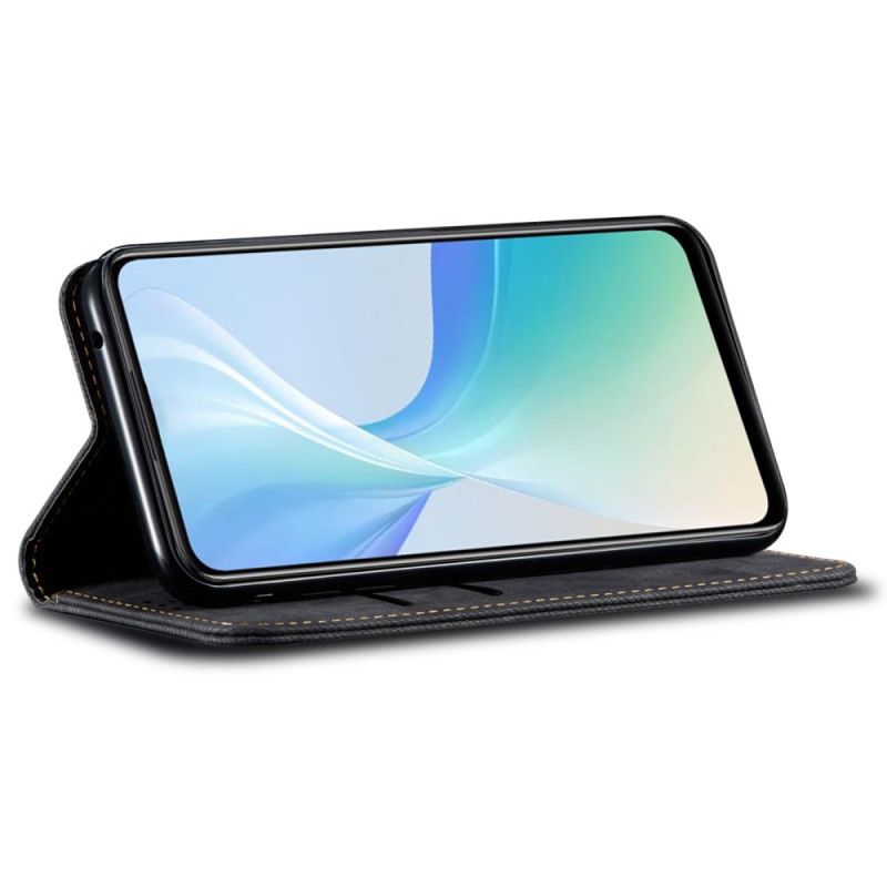 Folio Deksel Lær Vivo V50 5g Mobildeksel Denimstoff