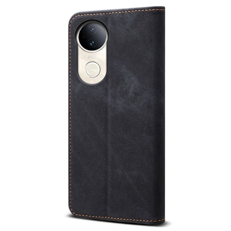 Folio Deksel Lær Vivo V50 5g Mobildeksel Denimstoff