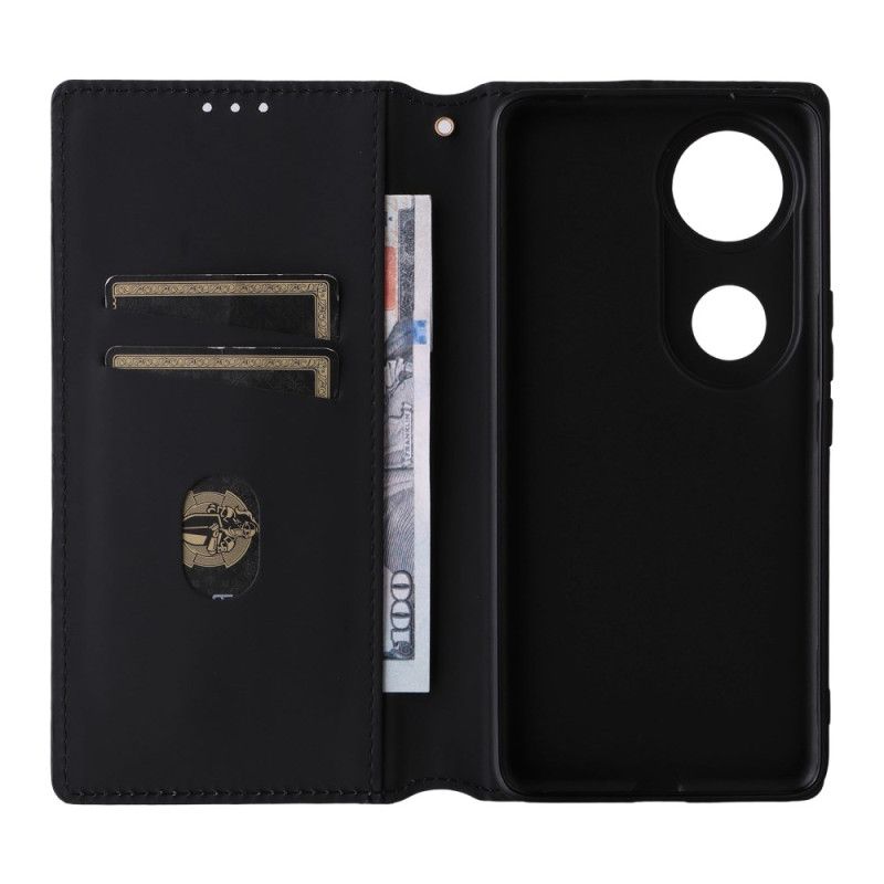 Folio Deksel Vivo V50 5g Med Trykt Diamantmønster