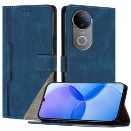 Folio Deksel Vivo V50 5g Tofarget Mønster