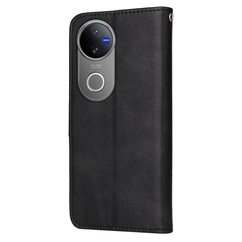 Lærdeksel Folio Deksel Vivo V50 5g Mobildeksel Ensfarget Læreffekt