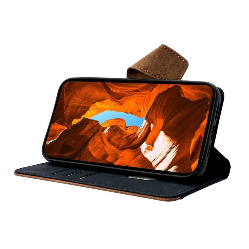 Lærdeksel Folio Deksel Vivo V50 5g Mobildeksel Tofarget Vintage