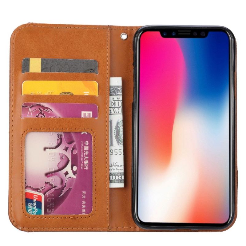Folio Deksel Til iPhone XS Max Stativveske Med Skinneffekt