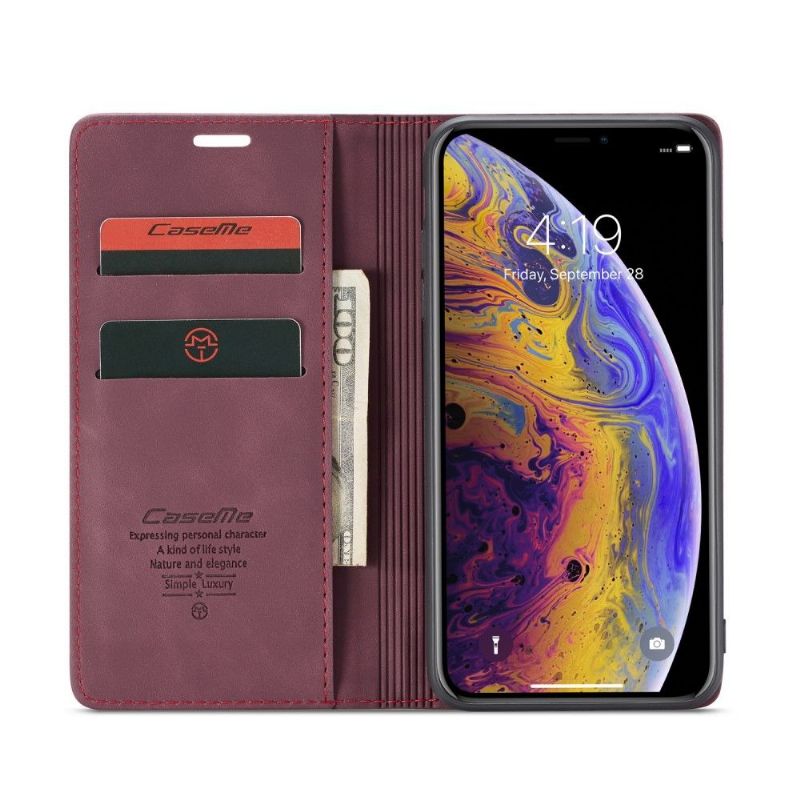 Lærdeksel Til iPhone XS Max Golias Leather Effect - Rødvin