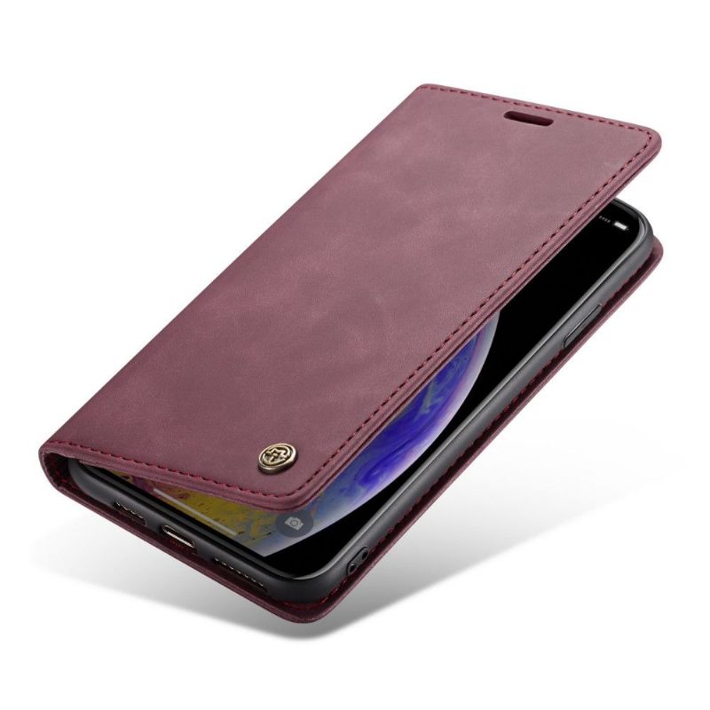 Lærdeksel Til iPhone XS Max Golias Leather Effect - Rødvin