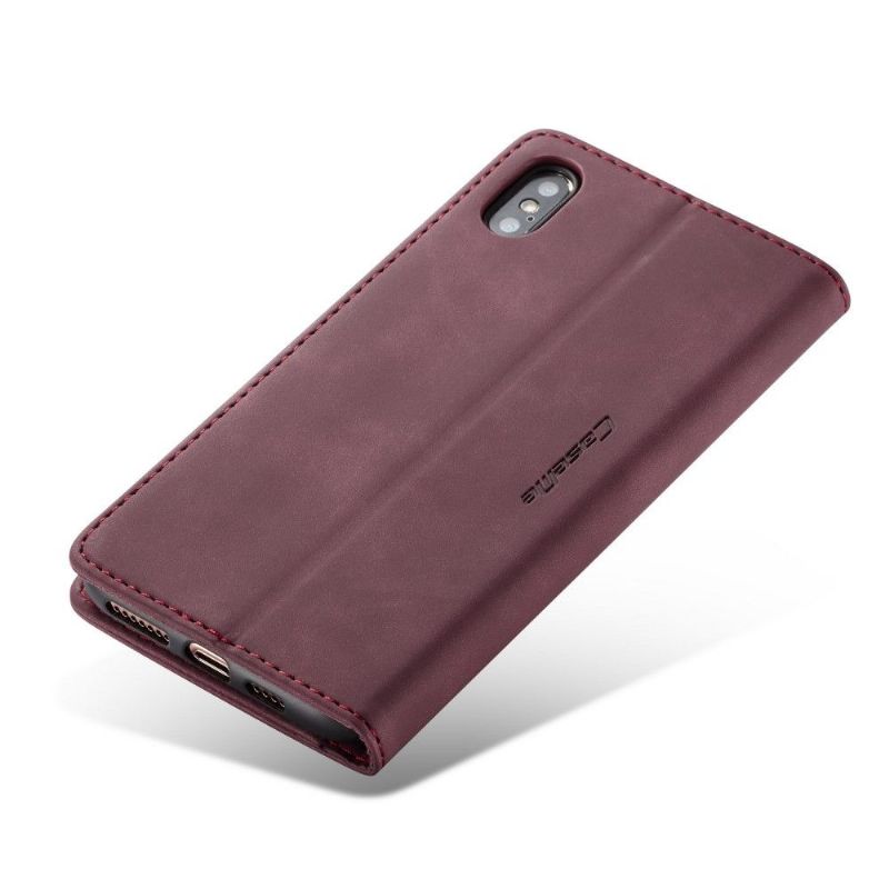 Lærdeksel Til iPhone XS Max Golias Leather Effect - Rødvin