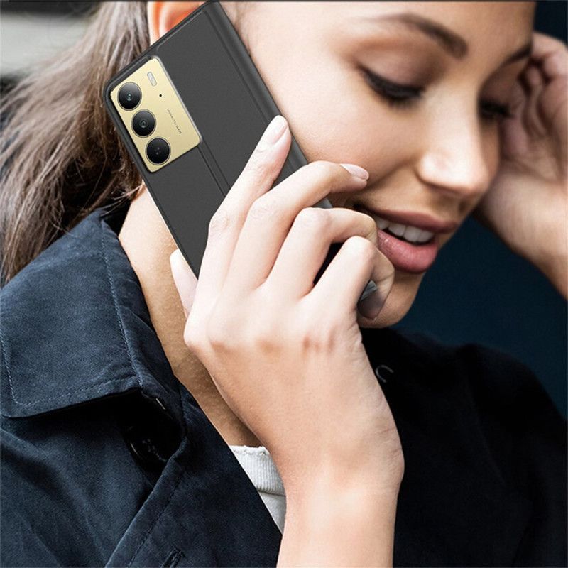 Folio Deksel Lær Realme C75 Kortholder