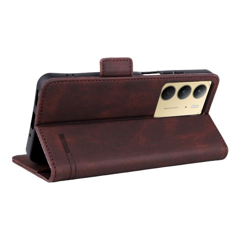 Lærdeksel Folio Deksel Realme C75 Mobildeksel Retro