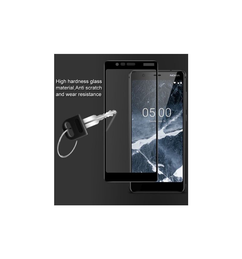 Nokia 5.1 - Skjermbeskytter I Herdet Glass I Full Størrelse - Svart
