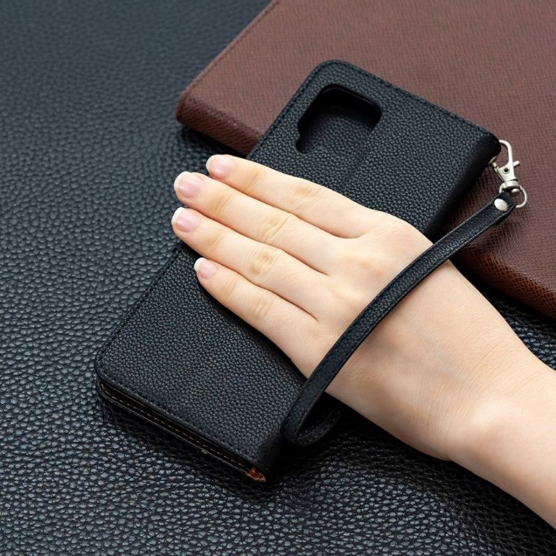 Case Til Samsung Galaxy A42 5G Folio Deksel Kornet Skinneffekt
