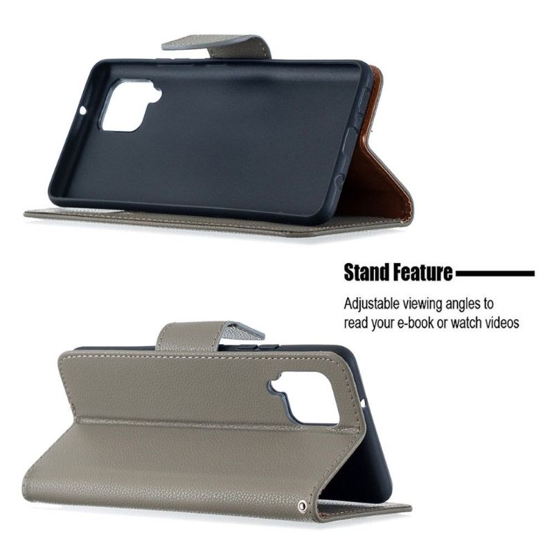 Case Til Samsung Galaxy A42 5G Folio Deksel Kornet Skinneffekt