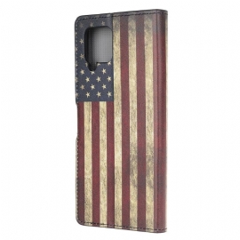 Folio Deksel Til Samsung Galaxy A42 5G Vintage Amerikansk Flagg