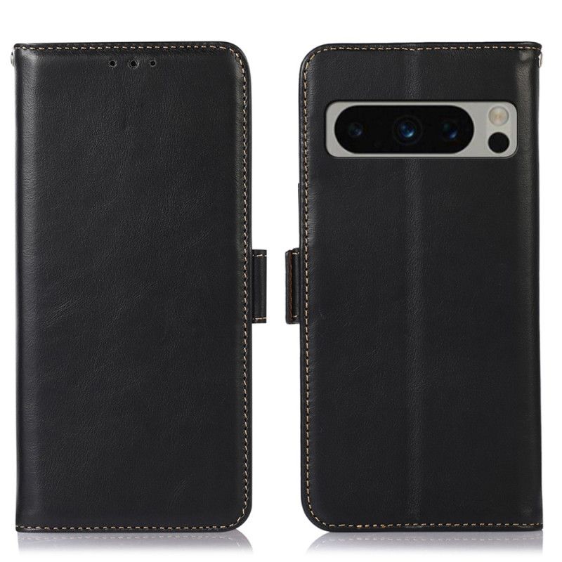Folio Deksel Google Pixel 8 Pro Rfid Ekte Skinn