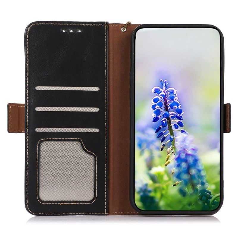 Folio Deksel Google Pixel 8 Pro Rfid Ekte Skinn