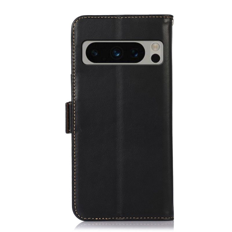 Folio Deksel Google Pixel 8 Pro Rfid Ekte Skinn