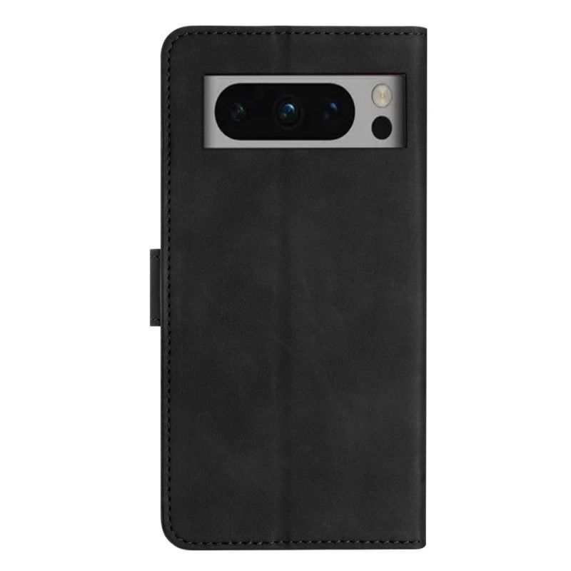 Lærdeksel Folio Deksel Google Pixel 8 Pro Mobildeksel Sommerfuglfrise Med Stropp