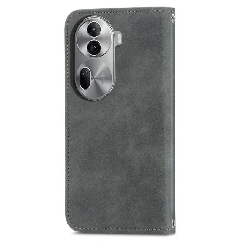 Folio Deksel Lær Oppo Reno 11 Pro 5g Mobildeksel Semsket Skinn
