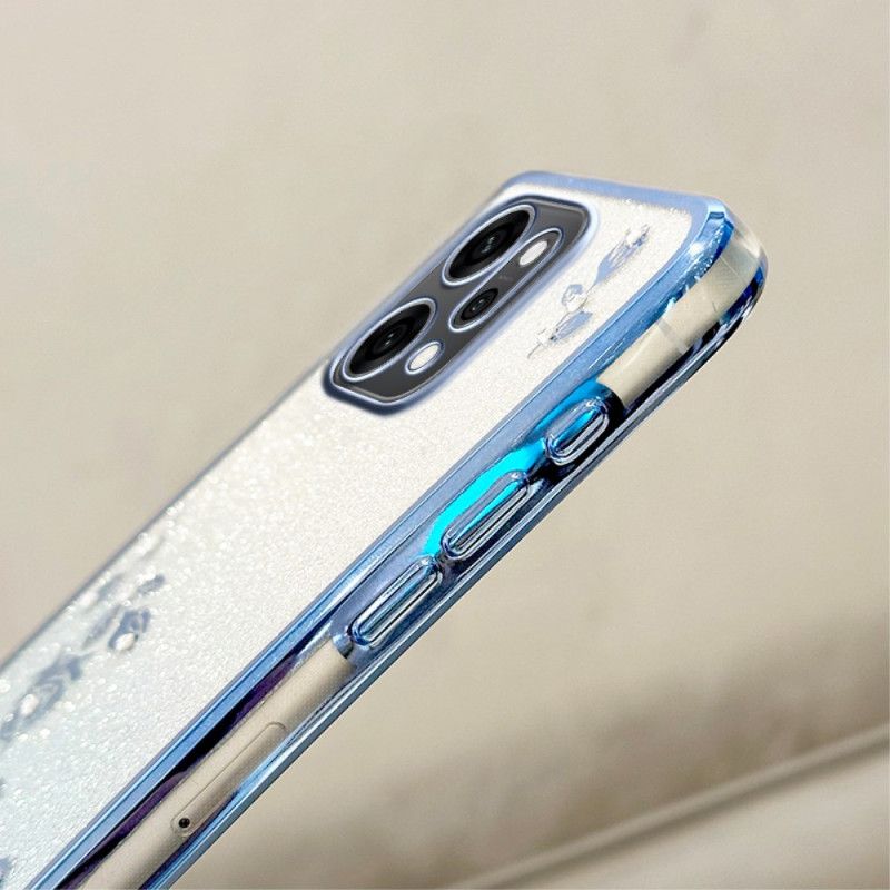 Deksel Oppo Reno 14 5g Mobildeksel Blomster Og Rhinstener