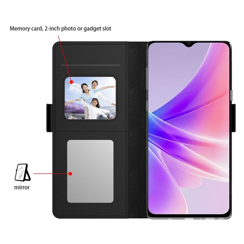 Folio Deksel Oppo Reno 14 5g Speil Og Kortholder