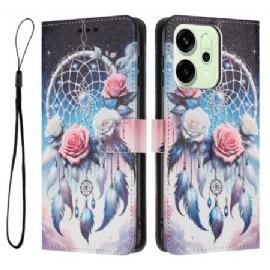 Lærdeksel Folio Deksel Oppo Reno 14 5g Blomsterdrømmefanger