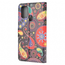 Folio Deksel Til Samsung Galaxy A21s Fargerik Paisley