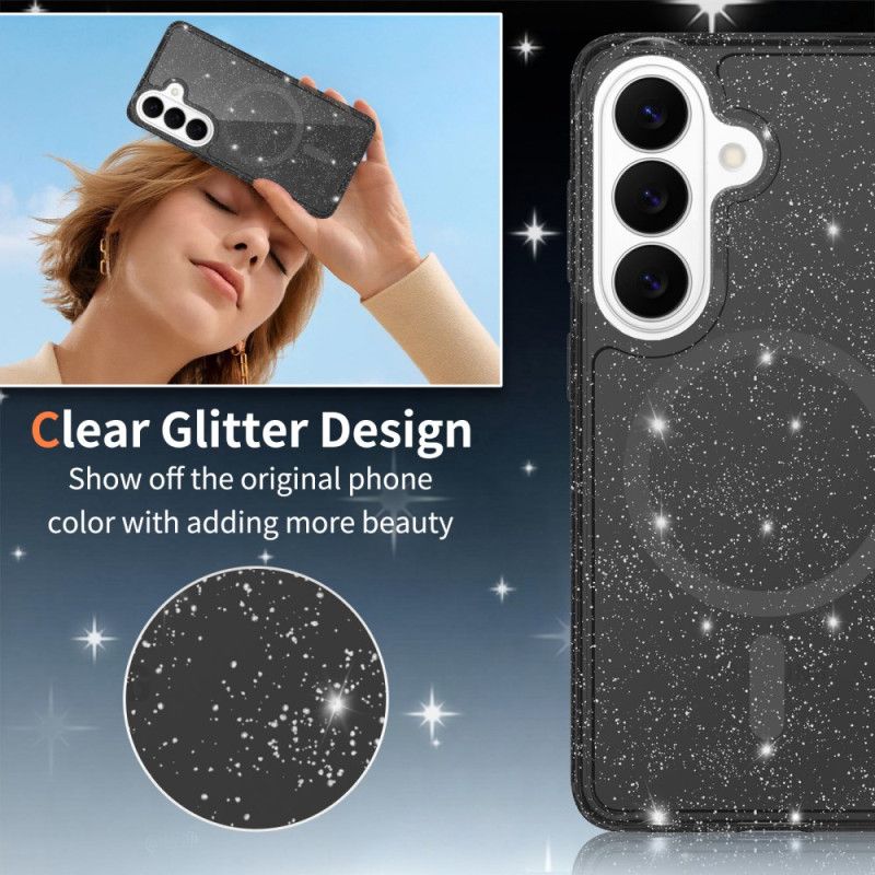 Deksel Samsung Galaxy S26 Glitter Magnetisk Lommebok
