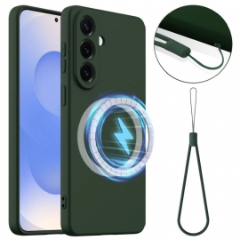 Deksel Samsung Galaxy S26 Magnetisk Lommebok I Flytende Silikon Beskyttelse Deksel