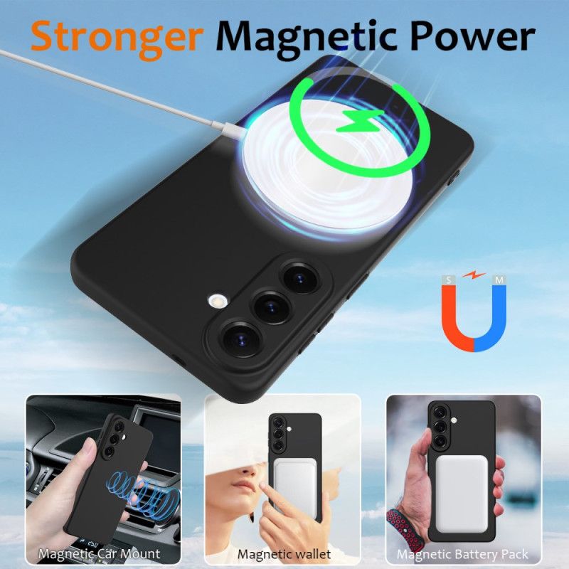 Deksel Samsung Galaxy S26 Magnetisk Lommebok I Flytende Silikon Beskyttelse Deksel