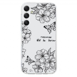 Deksel Samsung Galaxy S26 Svarte Blomster