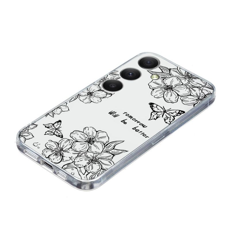 Deksel Samsung Galaxy S26 Svarte Blomster