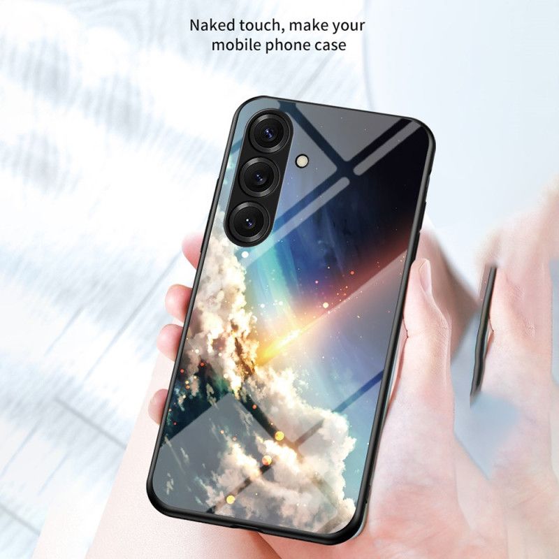 Deksel Til Samsung Galaxy S26 Himmelblått Stjernehimmel I Herdet Glass