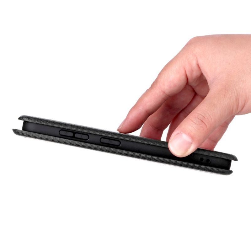 Folio Deksel Lær Samsung Galaxy S26 Fibertekstur Karbon