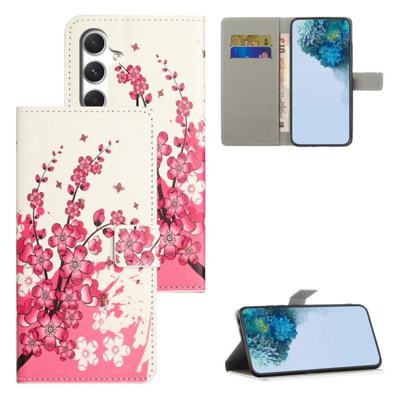 Folio Deksel Samsung Galaxy S26 Plommeblomster Beskyttelse Deksel