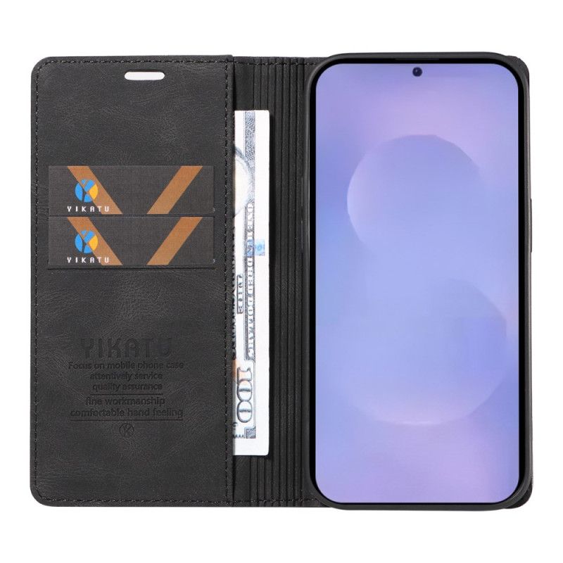 Folio Deksel Samsung Galaxy S26 Yikatu Semsket Skinn-effekt Beskyttelse Deksel