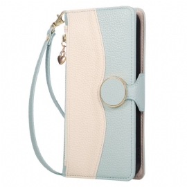 Lærdeksel Folio Deksel Samsung Galaxy S26 Lommebok Med Tofarget Glidelås