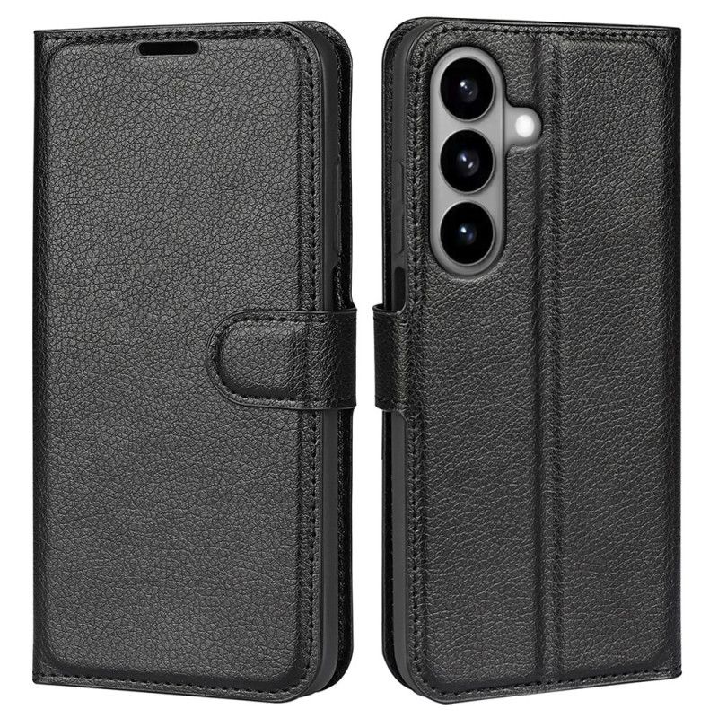 Lærdeksel Folio Deksel Samsung Galaxy S26 Mobildeksel Litchi-imitasjon I Skinn