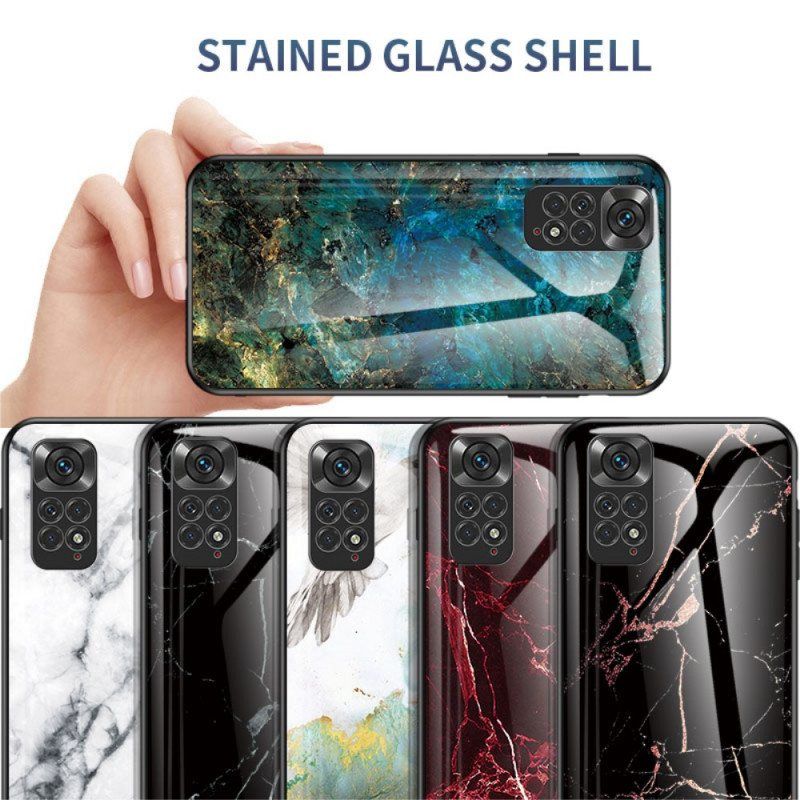 Deksel Til Xiaomi Redmi Note 11 / 11S Marmorfarger Herdet Glass