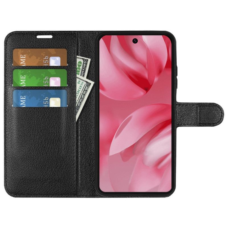 Folio Deksel Google Pixel 10 / 10 Pro Klassisk Litchi-imitasjonsskinn