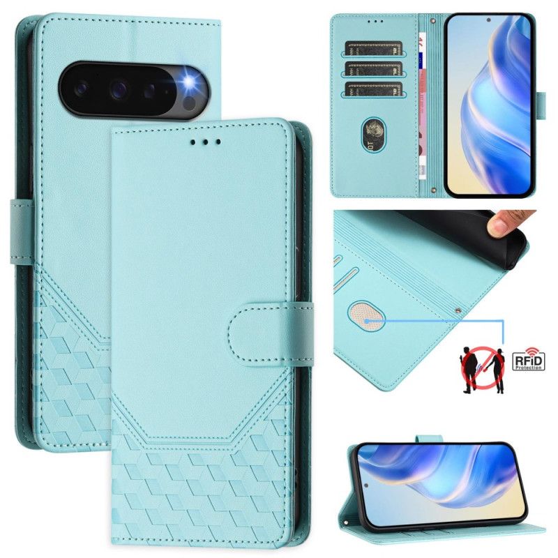 Folio Deksel Til Google Pixel 10 / 10 Pro Rfid-blokkering Med Bikakemønster