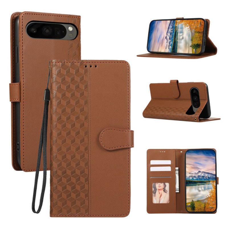 Lærdeksel Folio Deksel Google Pixel 10 / 10 Pro Mobildeksel Diamanter 3d