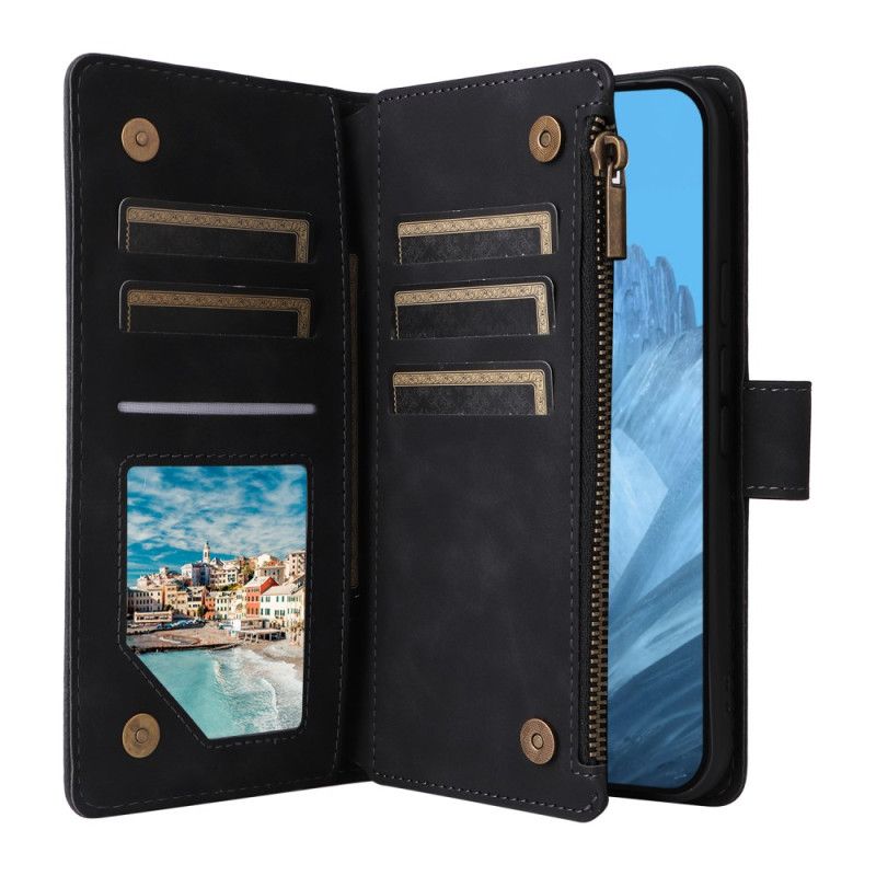 Lærdeksel Folio Deksel Google Pixel 10 / 10 Pro Mobildeksel Lommebok Med Glidelås