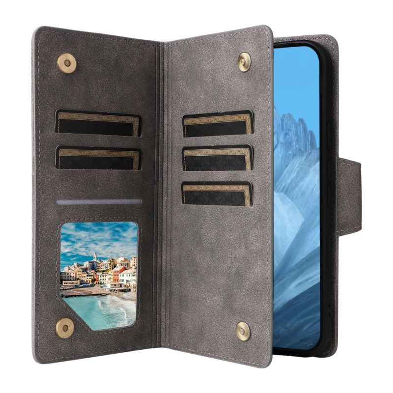 Lærdeksel Folio Deksel Google Pixel 10 / 10 Pro Mobildeksel Lommebok Med Semsket Skinneffekt