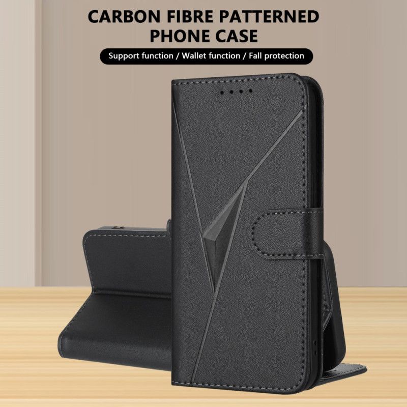 Lærdeksel Folio Deksel Google Pixel 10 / 10 Pro Mobildeksel Trekantmønster