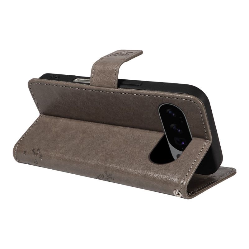 Lærdeksel Folio Deksel Google Pixel 10 / 10 Pro Tre Og Katt