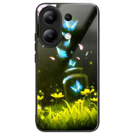 Deksel Xiaomi Redmi Note 13 4g Sommerfuglflaske I Herdet Glass Beskyttelse Deksel