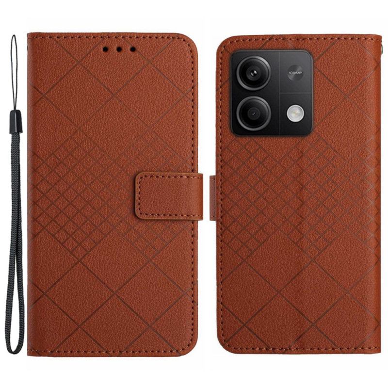Folio Deksel Til Xiaomi Redmi Note 13 4g Strappy Diamond-mønster